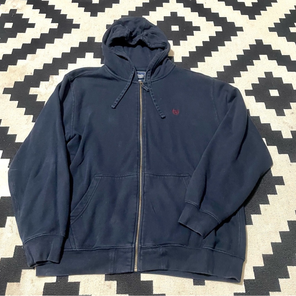 Chaps Men's Navy Fleece Lined Zip-Up Sweater